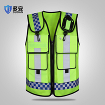 Motorcycle locomotive riding reflective vest breathable security safety clothing vest Road Administration traffic fluorescent duty jacket