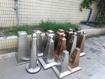 Stainless steel new road cone reflective cone Parking isolation pier Tapered barrel barricade triangle billboard square titanium