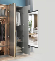 Clothing cabinet built-in push and pull hidden clothes folded rotating contact glass explosion-proof household