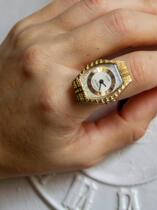 Overseas Elegant◇Antique Elegant Mini Retro Gold Ladies Adjustable Ring Mechanical Watch