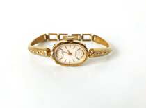 Ukraine Elegant◇Vintage 1970s Soviet Vintage Gold Oval Ladies Mechanical Watch