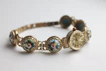 Russian Enamel◇Antique Vintage Soviet Mechanical Filigree Dome Enamel Porcelain Watch Watch