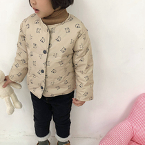 Duomei mother winter mens and womens childrens down jacket long sleeve liner cartoon thin 90 white duck down baby coat retro trend