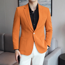 Non-ironing suit men's coat Korean version of orange studio men's clothes high-grade youth large size small suit business coat
