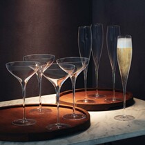 Spot British LSA handmade transparent silver edge champagne glass European style elegant pair cup creative wedding gift gift box