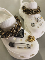 DIY custom Yang Mi same model European and American spring and summer Joker increased thick bottom chain hole shoes RO custom style