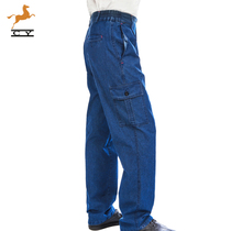 Summer thin multi-pocket denim overalls men wear-resistant cotton welder loose straight labor insurance overalls pants