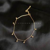 RUKLs new non-fading 18K gold minimalist design high quality smart little gold beans gold beads beans slim anklet