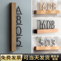 Door number plate customized high-end light luxury wooden Home Hotel Hotel B & B room room room room room door plate number