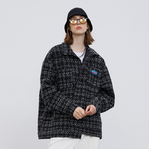 Japanese retro trend personality loose jacket spring and autumn trend plaid cardigan jacket mens and womens cardigan top C