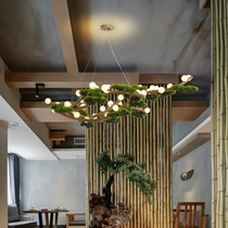 Nordic branch Chandelier Japanese Zen art Resin Tea room Lamp Welcome pine decoration Lobby Restaurant Hotel lamps