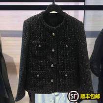 Brothers new womens clothing counter 2023 Spring and Autumn French black flavor short coat 1400042