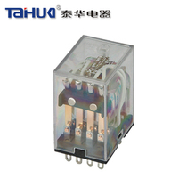 Zhejiang Taihua small electromagnetic intermediate relay HH54P-L 4 groups of 14 feet MY4NJ with lamp