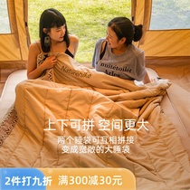 Naturehike hustle Linglong outdoor self-driving camping spring and autumn adult envelope thin sleeping bag washing cotton sleeping bag