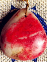 Natural Changhuaji Blood Stone and suet frozen Fairy Peach pendant blood red Bahrain Shoushan Laotian Huangshi (already married