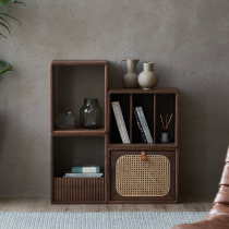 Single cabinet solid wood free combined grid cabinet floor floating window shelve shelf bookcase bed head cabinet storage small bookcase