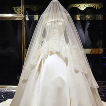 Customized 3 m long yarn embroidery embroidery edge Net red photo headgear headwear Super fairy son female bride