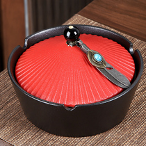 One Pint Ashtrays With Lid Home Living Room Ceramic Creative Officer Hat Anti Fly Ash Smoke Cylinder Gift Box Dress Personality Trend