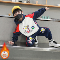 Ultraman clothes boys autumn and winter trendy clothes childrens foreign sports suits playing football baby fashionable plus velvet handsome