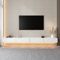 One wall hanging wall TV cabinet solid wood small family living room hanging thin narrow hanging bedroom TV cabinet