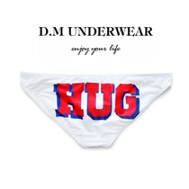 D M Ultra Low Waist Small Triangle Sexy Youth Speed Dry Alphabet HUG Polyester Ice Silk Sport Breathable Thin style