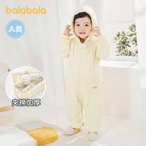 Balabala baby one-piece clothes autumn winter baby khae climbing clothes cotton comfort and delicate cute and cotton thickened warmth