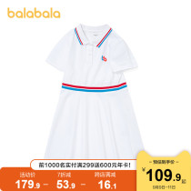 Balabala childrens dress girl skirt children dress 2021 new summer children Polo skirt casual