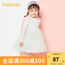 (Store delivery) Balabala childrens dress girl skirt Yang autumn 2021 princess dress girl dress