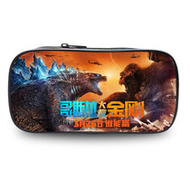 Godzilla vs King Kong pencil case Boy Monster Multi-purpose stationery case for primary school students and middle school students Pencil case waterproof