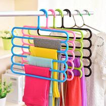 Hangers that do not take up space for clothes Five-layer pants rack Multi-layer household pants clip wardrobe hangers hang towels and scarves