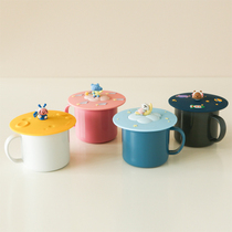 South Korea DAILY LIKE cute animal silicone Universal Cup cover Coffee Cup heat-proof and heat-resistant water cup lid