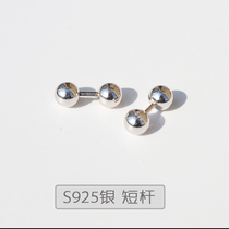 Lace nail S925 sterling silver puncture mens PA nail gui head horizontal nail PA ring 4mm short rod male female ring body ring