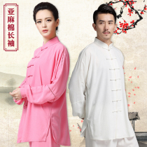 Ancient rhyme Chinese flax Taiji clothing flagship store Mens cotton and linen practice womens suits fashion summer Chinese style spring and autumn