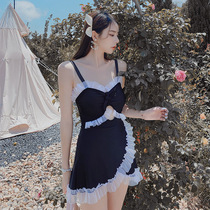 Swimsuit Women summer 2021 New Conservative Belly Belly conjoined small breasts gather Korea hot spring swimwear ins swimsuit women