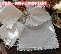 Foreign trade Export Manual Lace Hand Embroidered Dining Mat napkin Napkin Garnish 29 Decorative Towels 29 * 29 cm