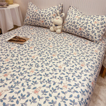 Ins cotton sheets single 100 cotton summer girls single children dormitory single pillowcase three-piece double