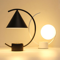Nordic lamp bedroom bedside table lamp creative romantic warm home simple modern personality glass ball Art