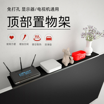 Thin TV set-top box storage rack computer monitor screen non-perforated storage rack jirling into metal rack
