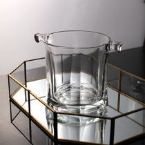 Bar Ware glass small ice bucket to send ice clip wine ice bucket home ice bucket 6 corner European ice bucket