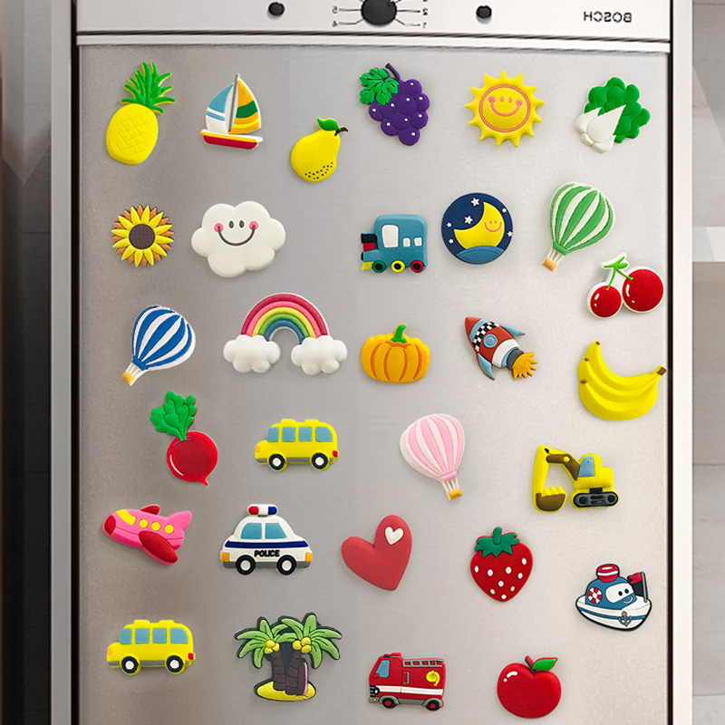 Refrigerator Sticker Nordic ins Decorative Magnetic Sticker Cartoon Lovely Creative Magnetic Magnet Refrigerator Absorber Magnetism Set