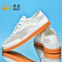 Wule Taiji shoes female men hollow breathable mesh Taijiquan beef tendon leather sports practice Shoes summer driving shoes