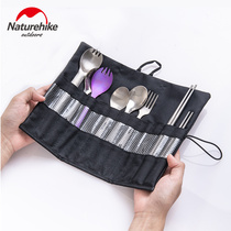 NH eavesable tableware storage bag portable out picnic knife and fork spoon chopsticks storage cloth bag travel camping supplies