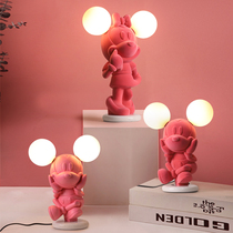 Mickey Mouse Mickey Ni decorative lamp Cartoon creative bedside cute girl heart pink childrens room casa lighting