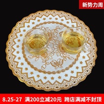  European-style placemat Plastic bronzing round tray pad Heat insulation coaster Tableware pad Bowl pad Table dining table mat Pad cloth