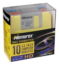 Memorex MF2HD 3 5“ Mac-Formatted High-Density Flopp