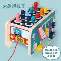 Childrens hammer beating toy playing Gopher smashing mouse knocking ball table Large wooden early childhood education puzzle wooden