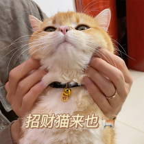 Knock on the property kittens Merchants Fortune Nero Collar embroidery and wind adjustable bell Item Circle Cute Cat Bell Item Ring