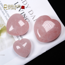 Runyangshi natural powder crystal love crystal crafts hibiscus crystal rough stone polishing handle decorative ornaments