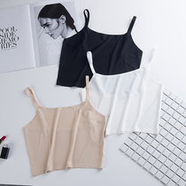 2 pieces of ice silk sexy bottoming sling small vest underwear women anti-light Inner top size short summer