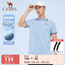 Camel Sport POLO hooded men 2022 Summer new breathable short sleeves Turn Ice Silk Cool Speed Dry T-shirt Woman